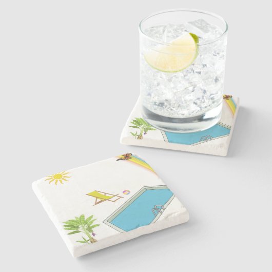 Vatertag Marmorstein Untersetzer (Seitenansicht)