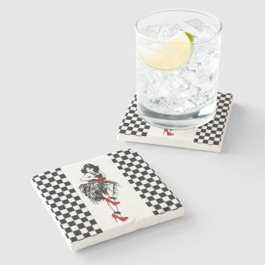 Vatertag Marmorstein Untersetzer (Seitenansicht)