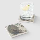 Vatertag Marmorstein Untersetzer (Seitenansicht)