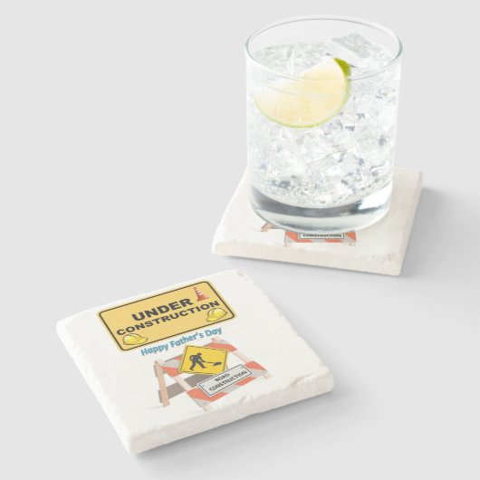 Vatertag Marmorstein Untersetzer (Seitenansicht)