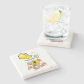 Vatertag Marmorstein Untersetzer (Seitenansicht)