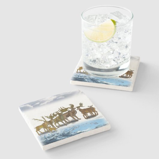 Vatertag Marmorstein Untersetzer (Seitenansicht)