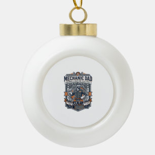 Vatertag Mechaniker Papa Shirt Lustiges Arbeitende Keramik Kugel-Ornament