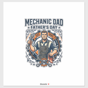 Vatertag Mechaniker Vater Shirt Lustig Arbeitender Aufkleber