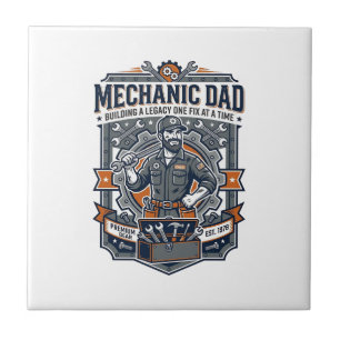 Vatertag Mechaniker Vater Shirt Lustig Arbeitender Fliese