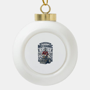 Vatertag Mechaniker Vater Shirt Lustig Arbeitender Keramik Kugel-Ornament
