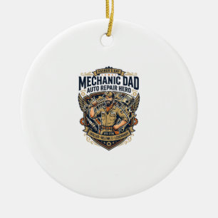 Vatertag Mechaniker Vater Shirt Lustig Arbeitender Keramik Ornament