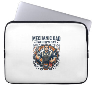 Vatertag Mechaniker Vater Shirt Lustig Arbeitender Laptopschutzhülle