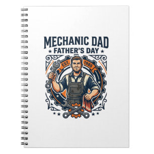 Vatertag Mechaniker Vater Shirt Lustig Arbeitender Notizblock