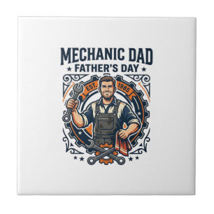 Vatertag Mechaniker Vater Shirt Lustiges Arbeitend Fliese