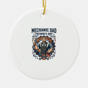 Vatertag Mechaniker Vater Shirt Lustiges Arbeitend Keramik Ornament