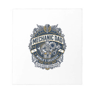 Vatertag Mechaniker Vater Shirt Lustiges Arbeitend Notizblock