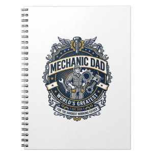 Vatertag Mechaniker Vater Shirt Lustiges Arbeitend Notizblock