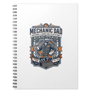 Vatertag Mechaniker Vater Shirt Lustiges Arbeitend Notizblock