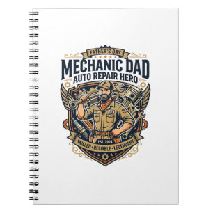 Vatertag Mechaniker Vater Shirt Lustiges Arbeitend Notizblock