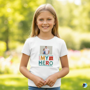 Vatertag Mein Held Foto mit Papa T-Shirt