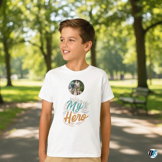 Vatertag | Mein Held | Foto mit Vater T-Shirt