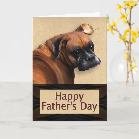Vatertag mit Boxer Dog Karte (Gelbe Blume)