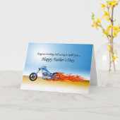 Vatertag mit einem flammenden Motorrad Karte (Gelbe Blume)