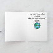 Vatertag mit Flugzeug und Welt Karte (Innenseite)