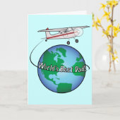 Vatertag mit Flugzeug und Welt Karte (Gelbe Blume)