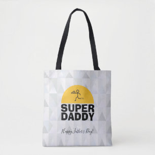 Vatertag Modernes Design "SUPER VATER" Trendy Tasche
