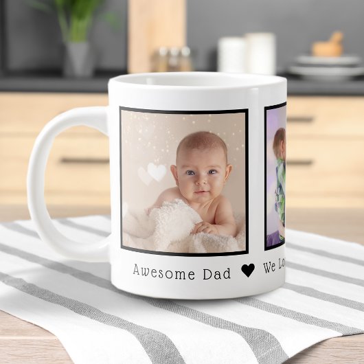 Vatertag Multi-Foto Personalisiert Jumbo-Tasse