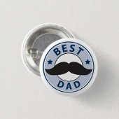 Vatertag Mustache Bester Vater Button (Vorne & Hinten)
