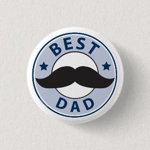 Vatertag Mustache Bester Vater Button