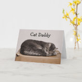 Vatertag Niedlich Tabby Cat Daddy Karte (Gelbe Blume)