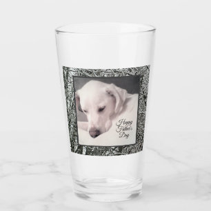 Vatertag Niedlicher Welpenhund Schnee Winter Glas