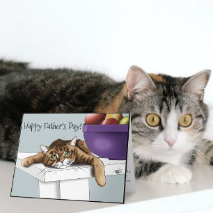 Vatertag Orange Tabby Cat Dankeskarte