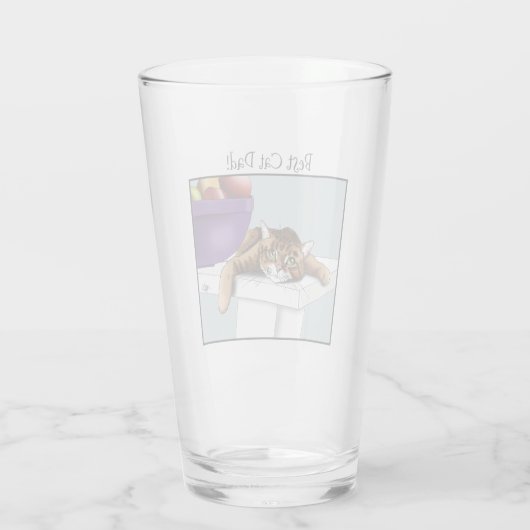 Vatertag Orange Tabby Cat Glas (Rückseite)