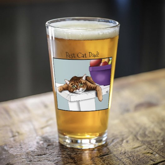 Vatertag Orange Tabby Cat Glas