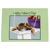 Vatertag Orange Tabby Cat Große Geschenktüte (Vorderseite)