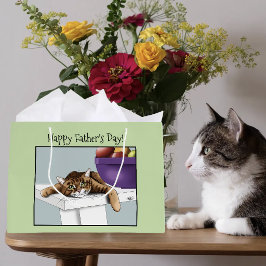 Vatertag Orange Tabby Cat Große Geschenktüte