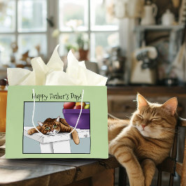 Vatertag Orange Tabby Cat Große Geschenktüte