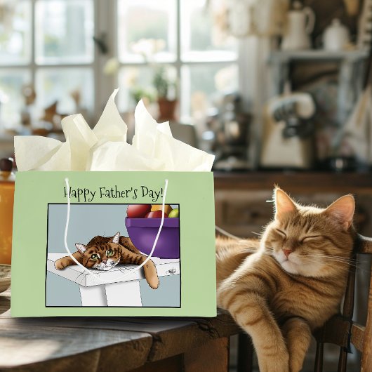 Vatertag Orange Tabby Cat Große Geschenktüte
