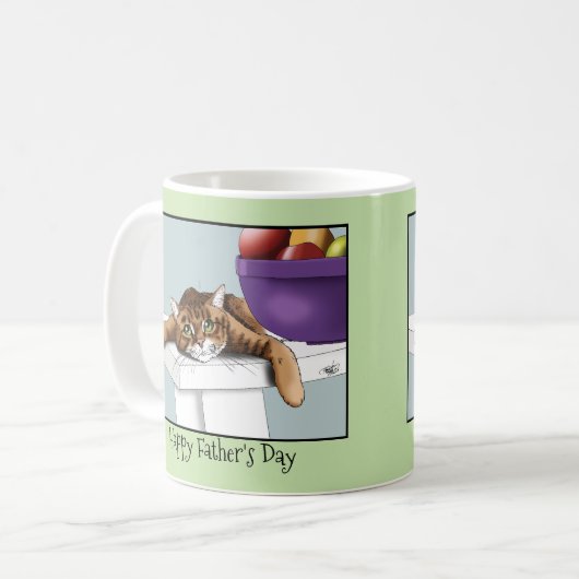 Vatertag Orange Tabby Cat Kaffeetasse (Vorderseite Links)