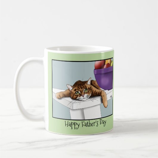 Vatertag Orange Tabby Cat Kaffeetasse (Links)