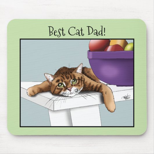 Vatertag Orange Tabby Cat Mousepad (Vorne)
