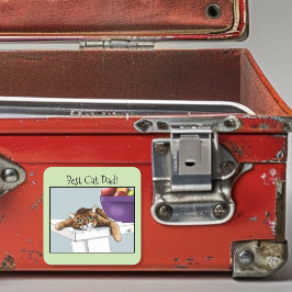 Vatertag Orange Tabby Cat Quadratischer Aufkleber