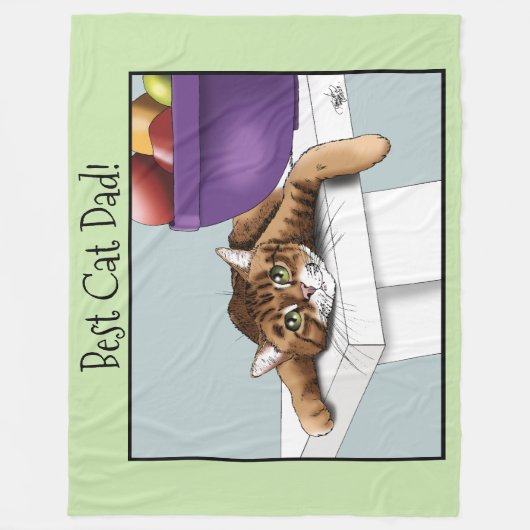 Vatertag Orange TabbyCat Fleecedecke (Vorderseite)