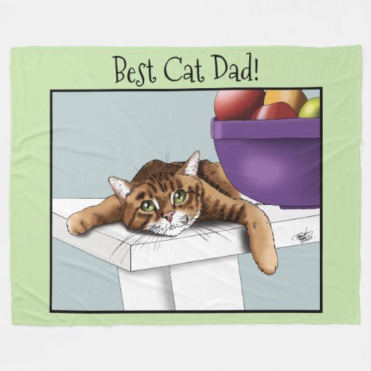 Vatertag Orange TabbyCat Fleecedecke (Vorderseite (Horizontal))