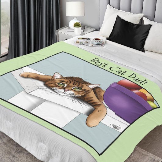 Vatertag Orange TabbyCat Fleecedecke