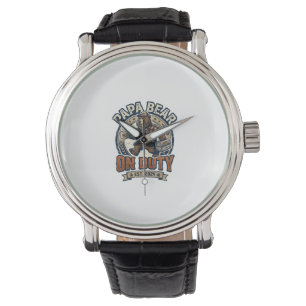 Vatertag Papa Bär Im Dienst Shirt Lustiges Tier Da Armbanduhr