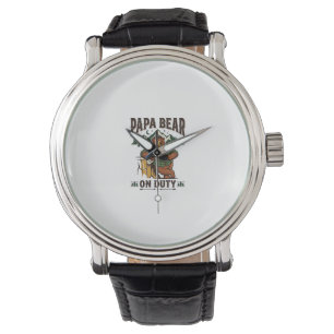 Vatertag Papa Bär Im Dienst Shirt Lustiges Tier Da Armbanduhr