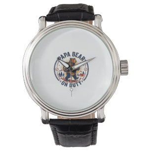 Vatertag Papa Bär Im Dienst Shirt Lustiges Tier Da Armbanduhr