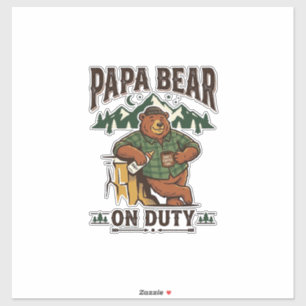 Vatertag Papa Bär Im Dienst Shirt Lustiges Tier Da Aufkleber
