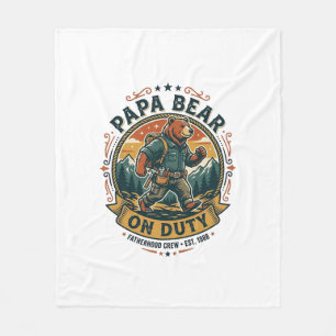 Vatertag Papa Bär Im Dienst Shirt Lustiges Tier Da Fleecedecke